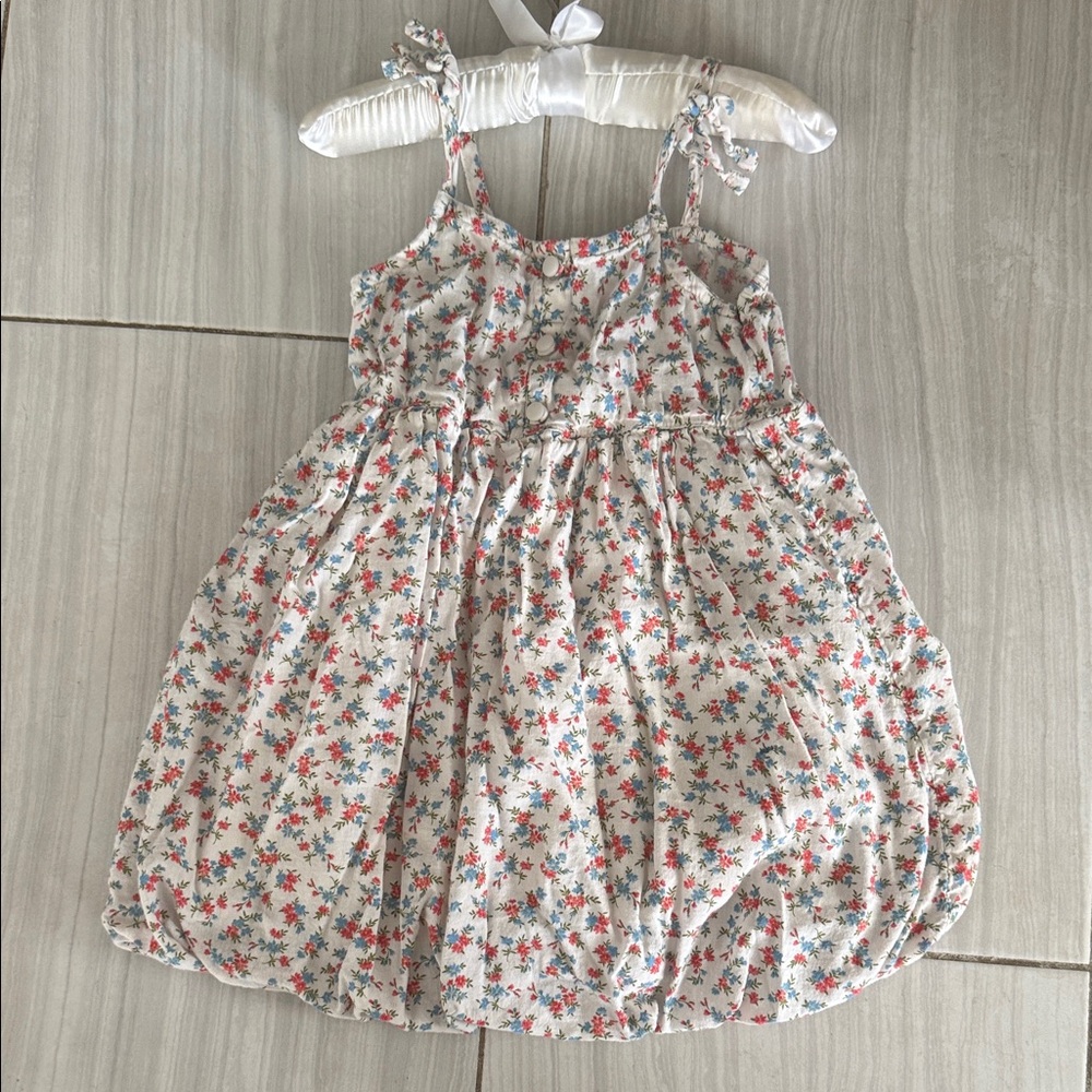 Old Navy Kids Dress - White with Red and Blue Floral